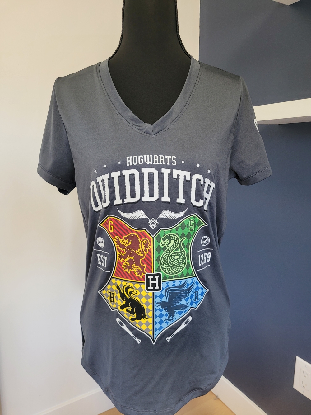 ⭐️  3/10$ Official Hogwarts Quidditch Crest V-Neck Tee